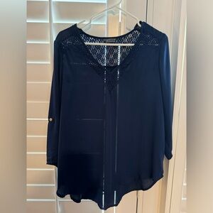 Women’s stitch, fix size XL paper moon navy blouse